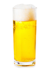 glass of beer isolated on white background