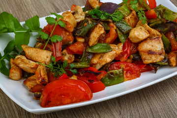 Stir fried chicken with vegetables