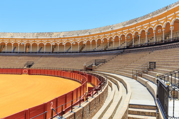 Bullfight arena, plaza de toros in Seville,La Maestranza
