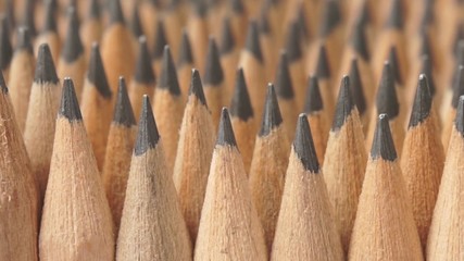 Graphite pencils in rotation
