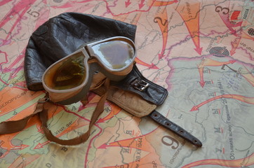 pilot helmet and goggle  © eugene kashko