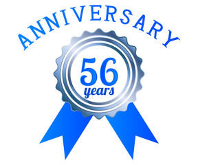 56 year anniversary logo ribbon