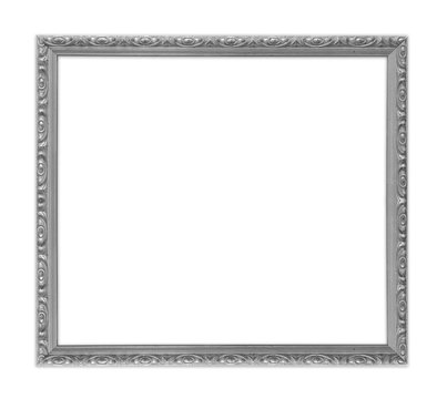 Gray Picture Frame. Isolated Over White Background