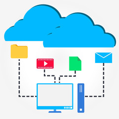 Flat design concept of Cloud File Sharing