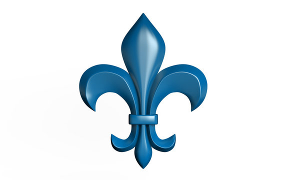 3d illustartion of fleur-de-lis heraldic symbol. Isolated on white background