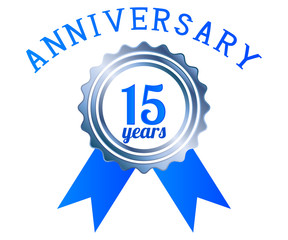15 year anniversary logo ribbon