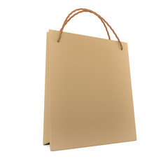 3d render  Paper Bag Isolated On White Background