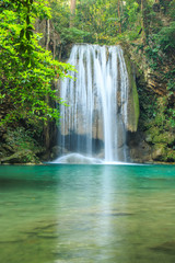 Fototapeta na wymiar Erawan Waterfall, Kanchanaburi, Thailand.