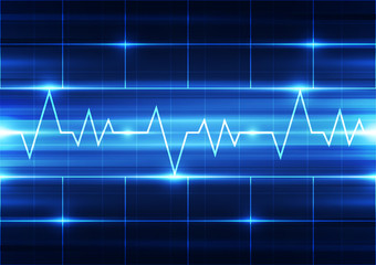 Naklejka premium abstract vector electrocardiogram background illustration