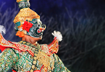 Thailand Culture Dancing art in masked “Khon”