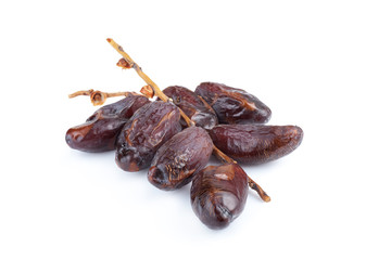 Medjool dates from above isolated on white background