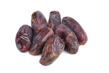 Medjool dates from above isolated on white background