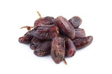 Medjool dates from above isolated on white background