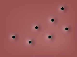 realistic bullet holes from a firearm in a metal plate,texture design concept