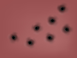 realistic bullet holes from a firearm in a metal plate,texture design concept