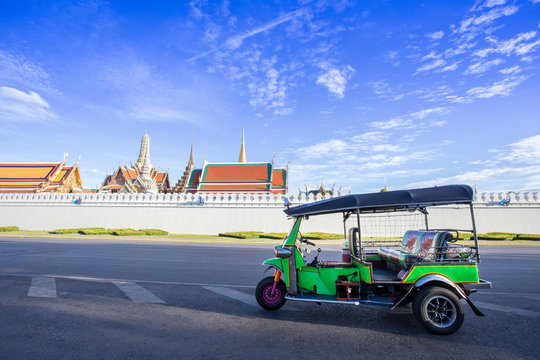 Tuk tuk parking for waiting a passenger, Bangkok Thailand
