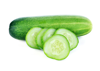 Cucumber isolated over white background.