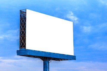 Blank Billboard ready for new Advertisement on Blue Sky.