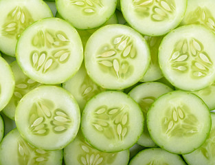 Close up cucumber slice background texture