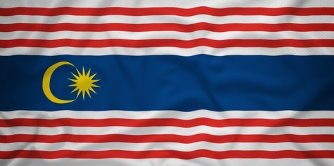 Kuala Lumpur,Malaysia flag on the fabric texture background,Vint