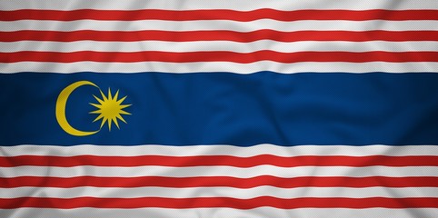 Obraz premium Kuala Lumpur,Malaysia flag on the fabric texture background,Vint