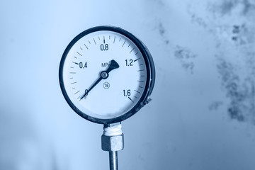 Pressure gauge, measuring instrument close up