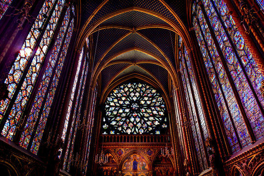 Rose Window Stained Glass Cathedral Sainte Chapelle Paris