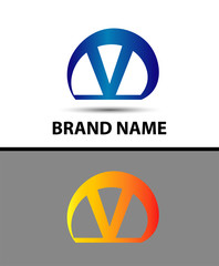 Naklejka premium Alphabetical Logo Design Concepts. Letter V 