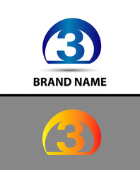Vector sign logo number 3
