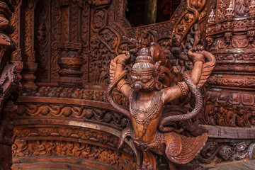 Sanctuary of Truth is a temple construction in Pattaya, Thailand
