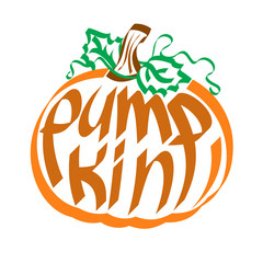 Pumpkin calligraphy. Pumpkin typography. Vegetable calligraphy. Vegetable typography.