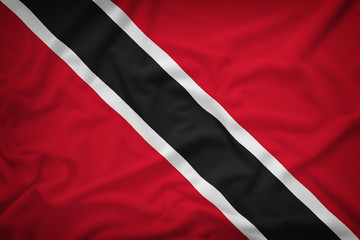 Trinidad and Tobago flag on the fabric texture background,Vintag