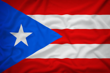 Puerto Rico flag on the fabric texture background,Vintage style