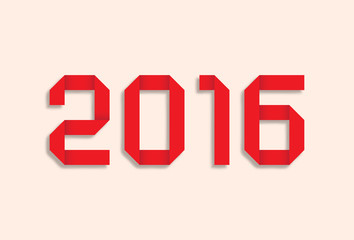 2016 logotype created from origami, illustration