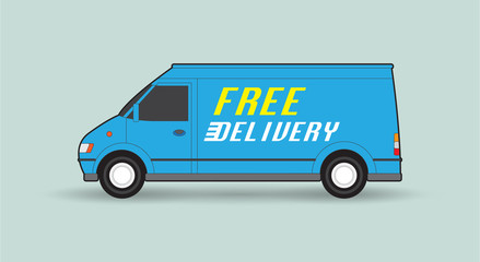 Free delivery car, illustration