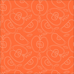 Colorful backgound with vector seamless apples