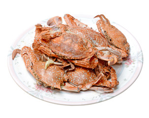 seafood, boiled crabs prepared