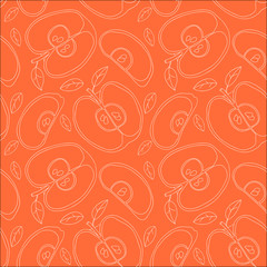 Colorful backgound with vector seamless apples