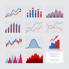 Set of charts, infographics elements. - 89752625