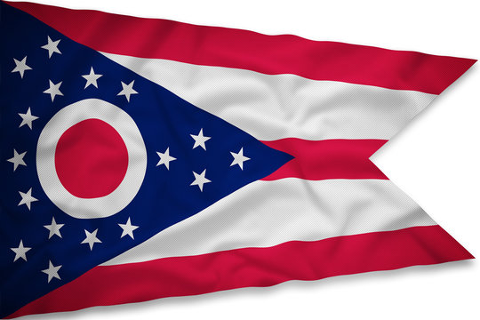 Ohio flag on the fabric texture background,Vintage style