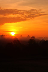 Sunrise mist.
Sunrise on a misty morning.