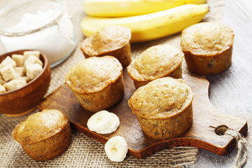 Fototapeta na wymiar Banana muffins