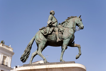 Fototapeta na wymiar Karl der III. Denkmal Puerta del Sol Madrid 