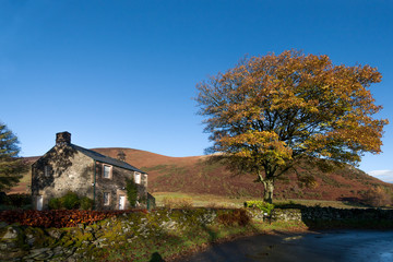 Typical stone house in Mungrisdale, Lake District, Cumbria, England, UK
