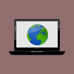 Laptop and Earth