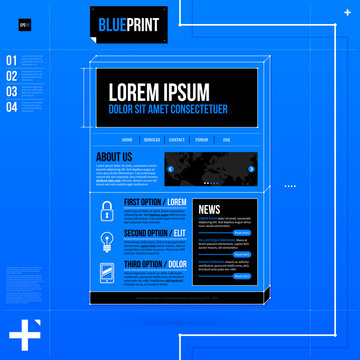Web site template in blueprint style. EPS10