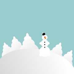 snowman on a hill