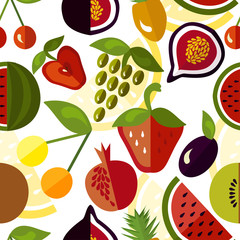 Pattern with juicy fruits.  © knopazyzy