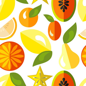Pattern with juicy fruits