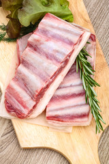 Raw lamb ribs